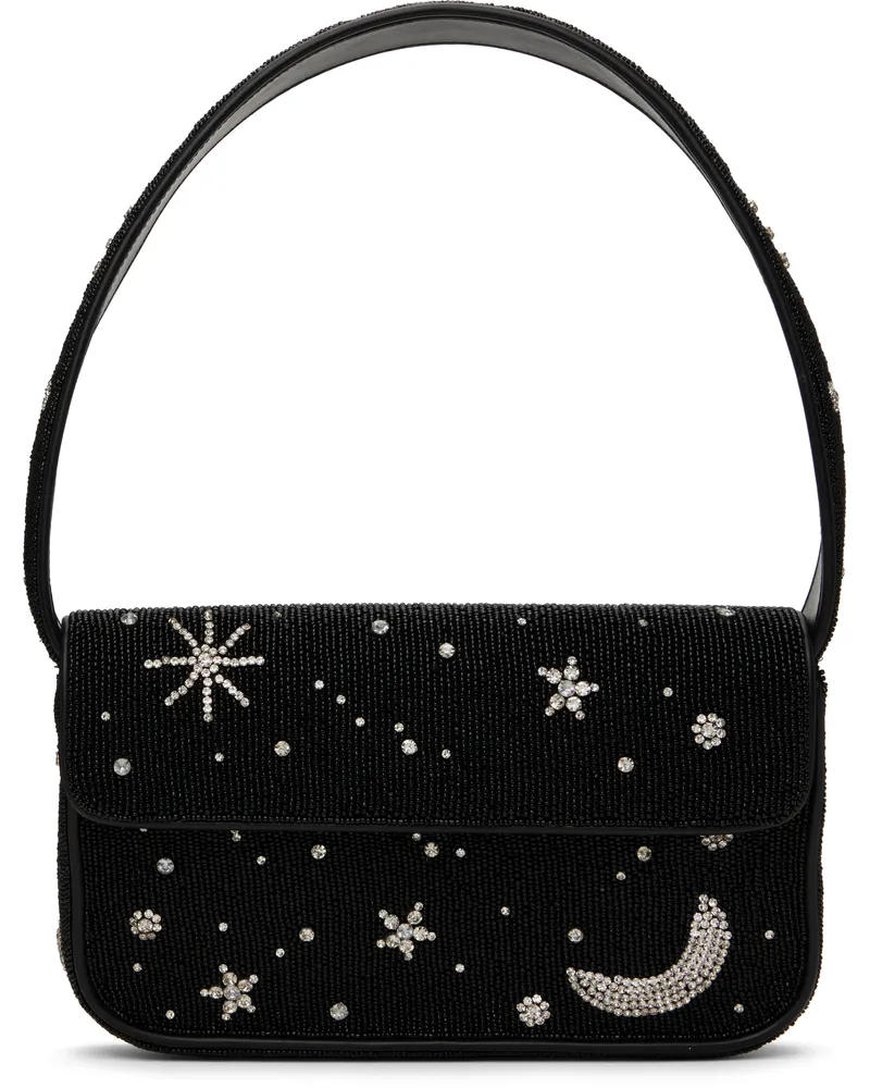 STAUD Black Tommy Beaded Bag Stnt