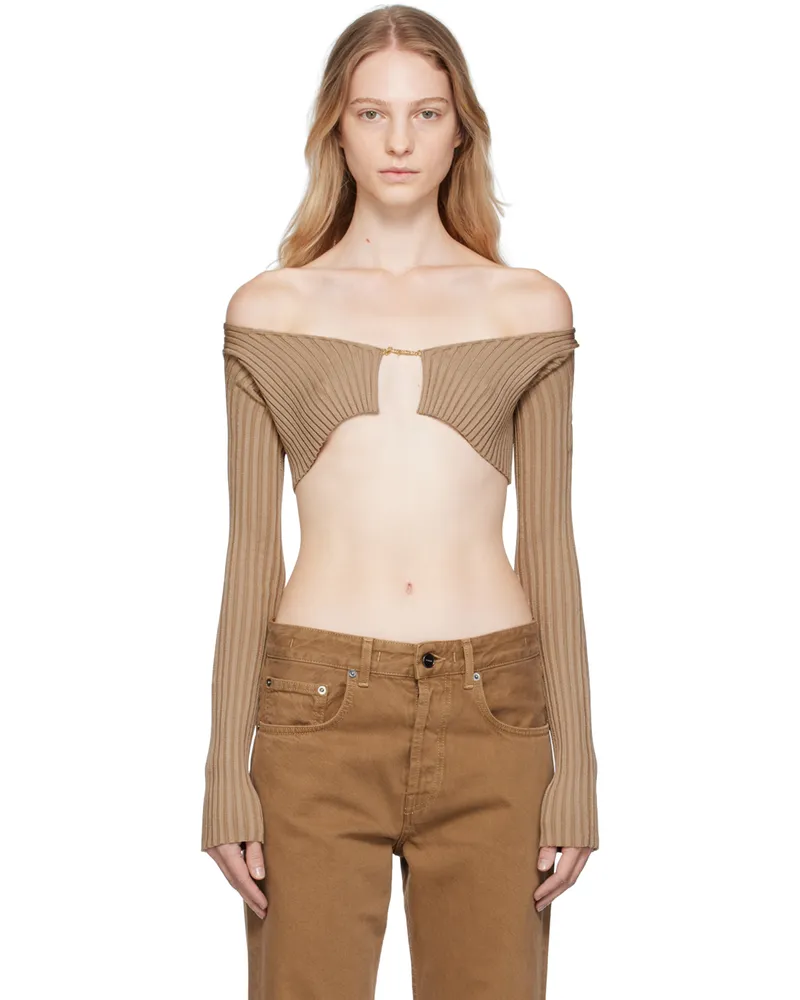 Jacquemus Tan Le Chouchou 'La Maille Pralu' Cardigan 811