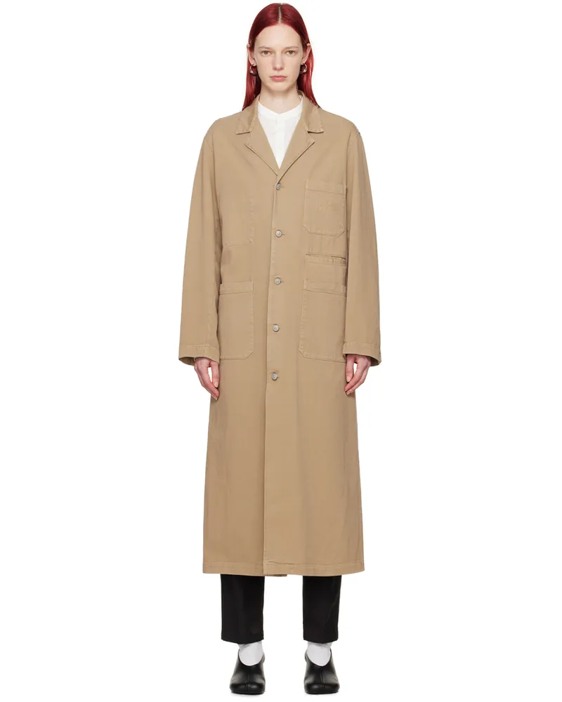 Maison Margiela Beige Embroidered Denim Coat 127