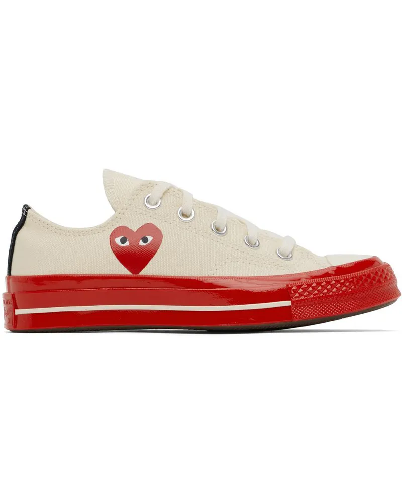 Comme des Garçons Off-White & Red Converse Edition Chuck 70 Sneakers Off