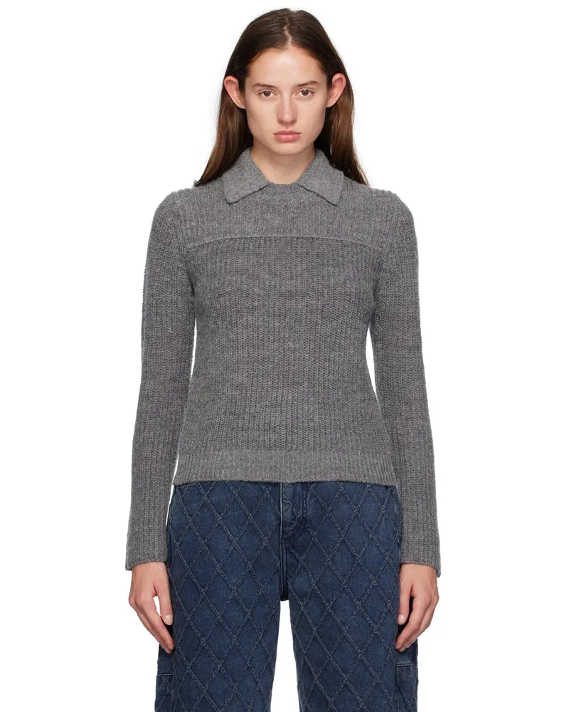 Rag & Bone Gray Madix Polo Charcoal