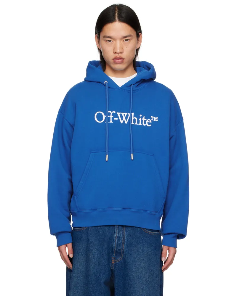 OFF-WHITE Blue Big Bookish Skate Hoodie True
