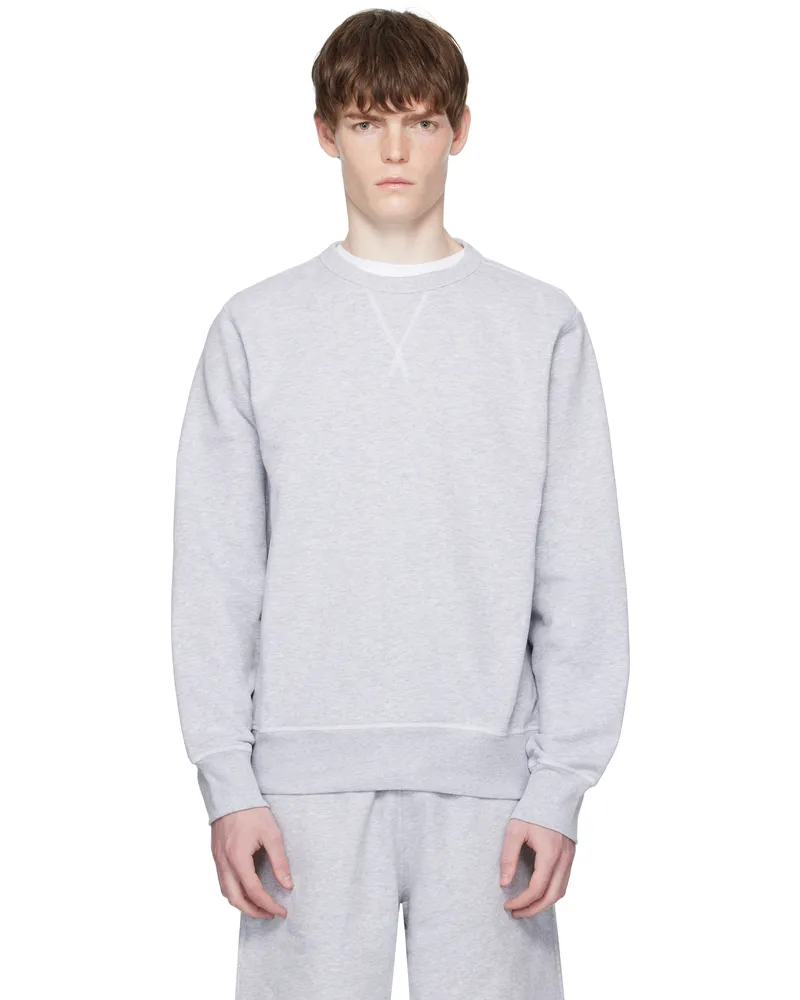 HUGO BOSS Gray BECKHAM Edition Mercerised Cotton Terry Sweatshirt 045-silver