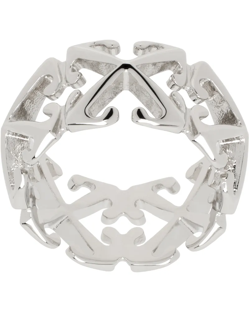 OFF-WHITE Silver Arrow Ring Silver
