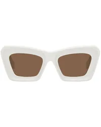 Loewe White Beveled Cateye Sunglasses 25e