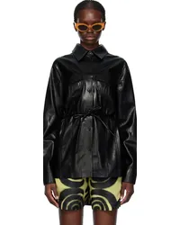 Nanushka Black Karline Vegan Leather Shirt Black