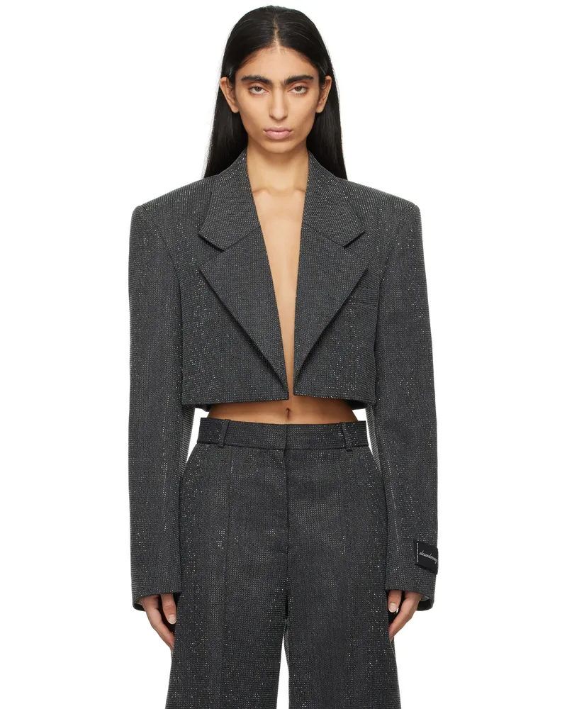 Alexander Wang Gray Cropped Blazer Charcoal