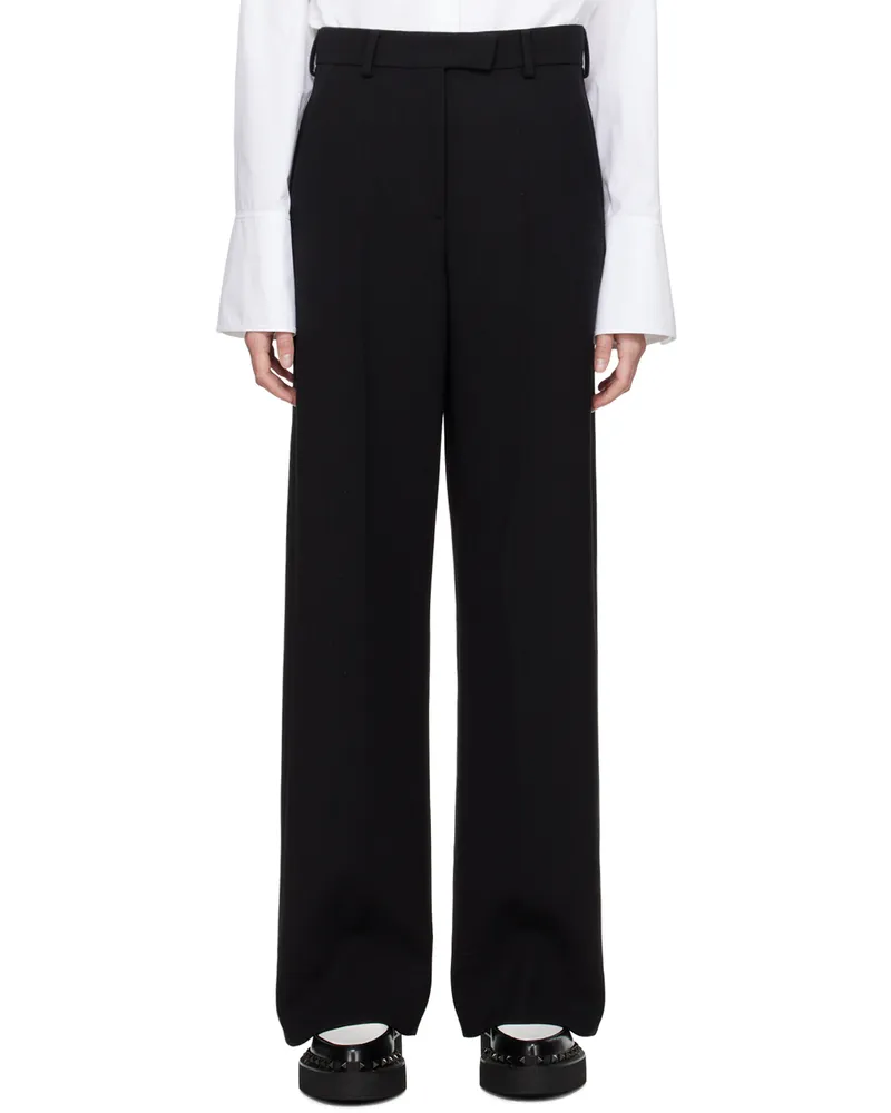 Valentino Garavani Black Creased Trousers 0no