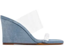 Blue Olympia Wedge Denim Heeled Sandals