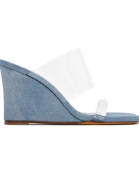 Maryam Nassir Zadeh Blue Olympia Wedge Denim Heeled Sandals Delphi