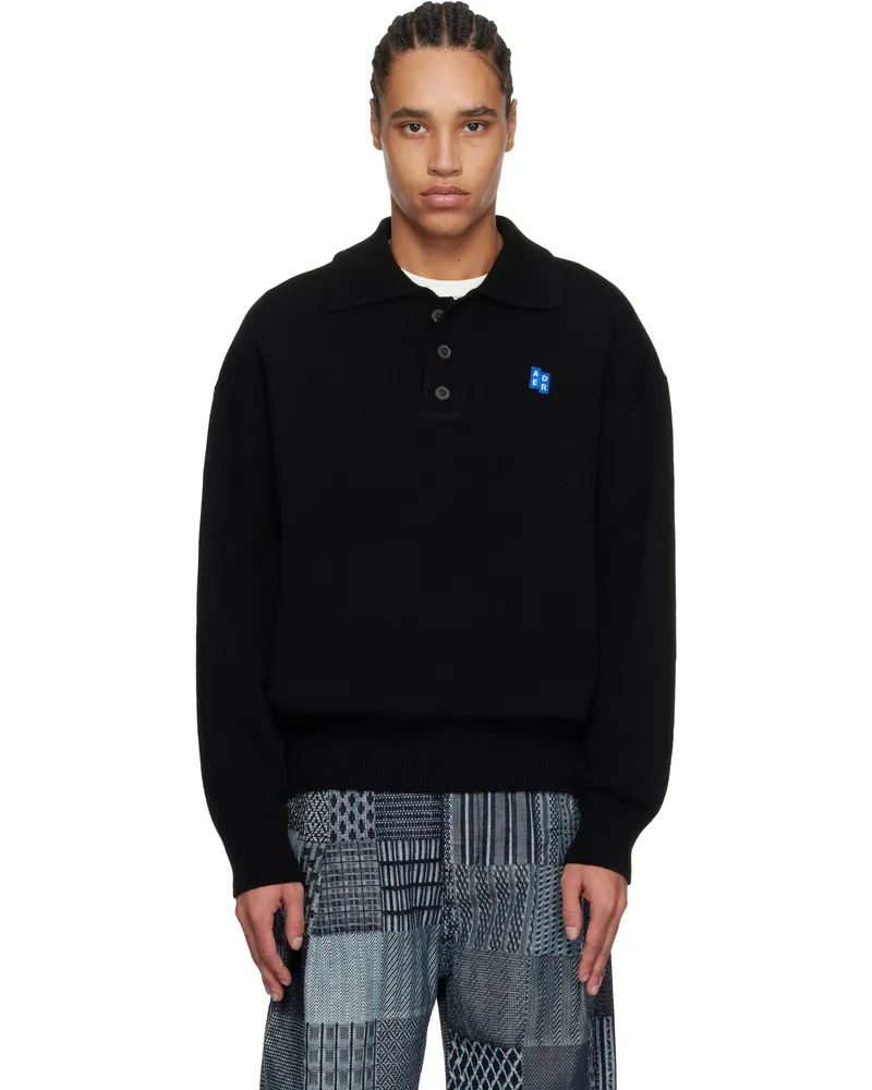Adererror Black Significant TRS Tag Knit 02 Polo Noir