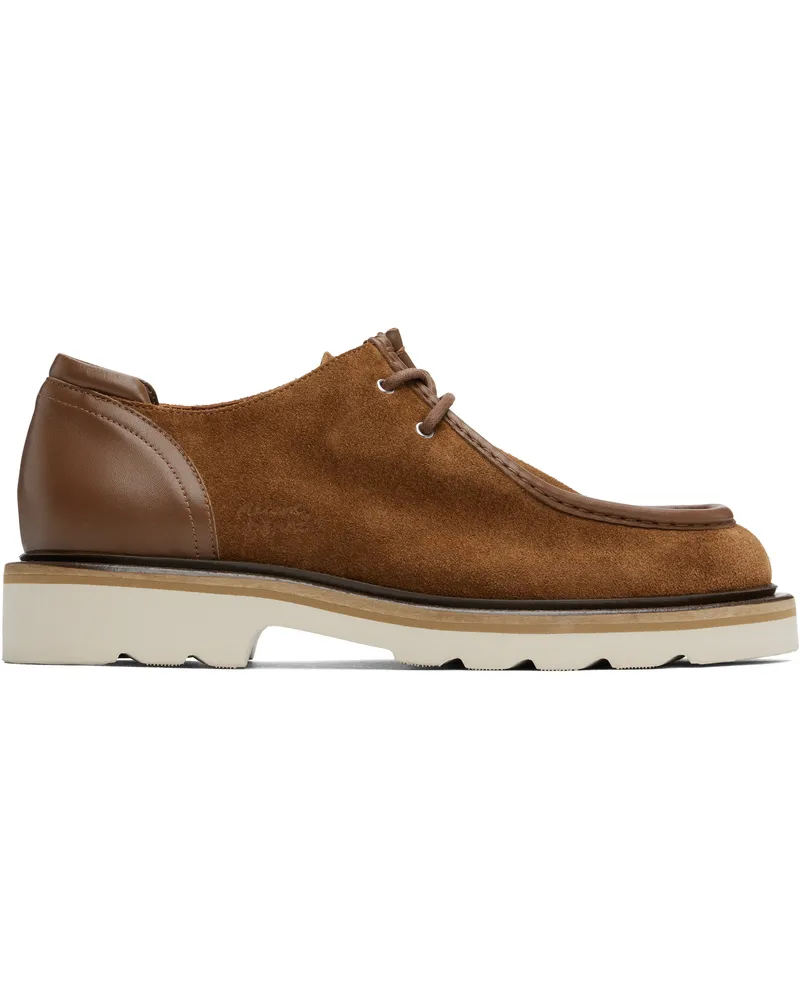 Kitsuné Brown Suede Leather Derbys P298
