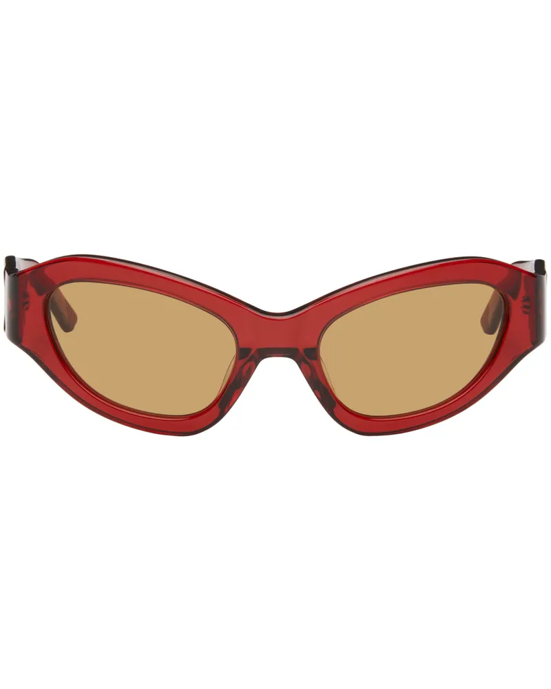 Eckhaus Latta SSENSE Exclusive Red 'The Bug' Sunglasses Brown