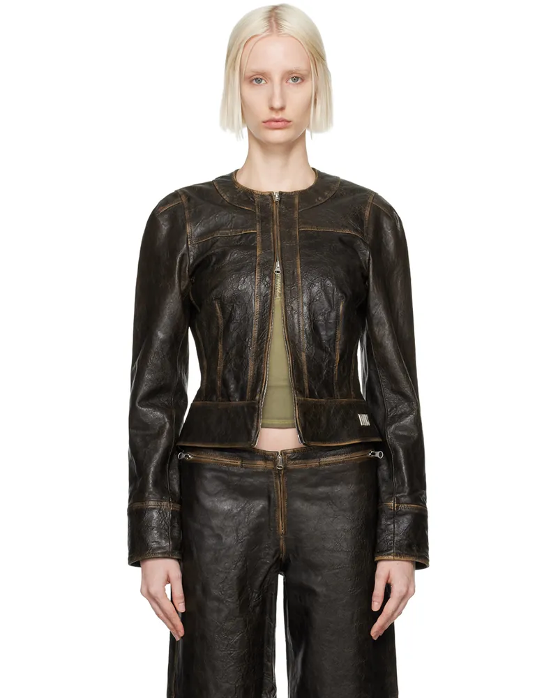 Charlotte Knowles Brown SLK Leather Jacket Brown