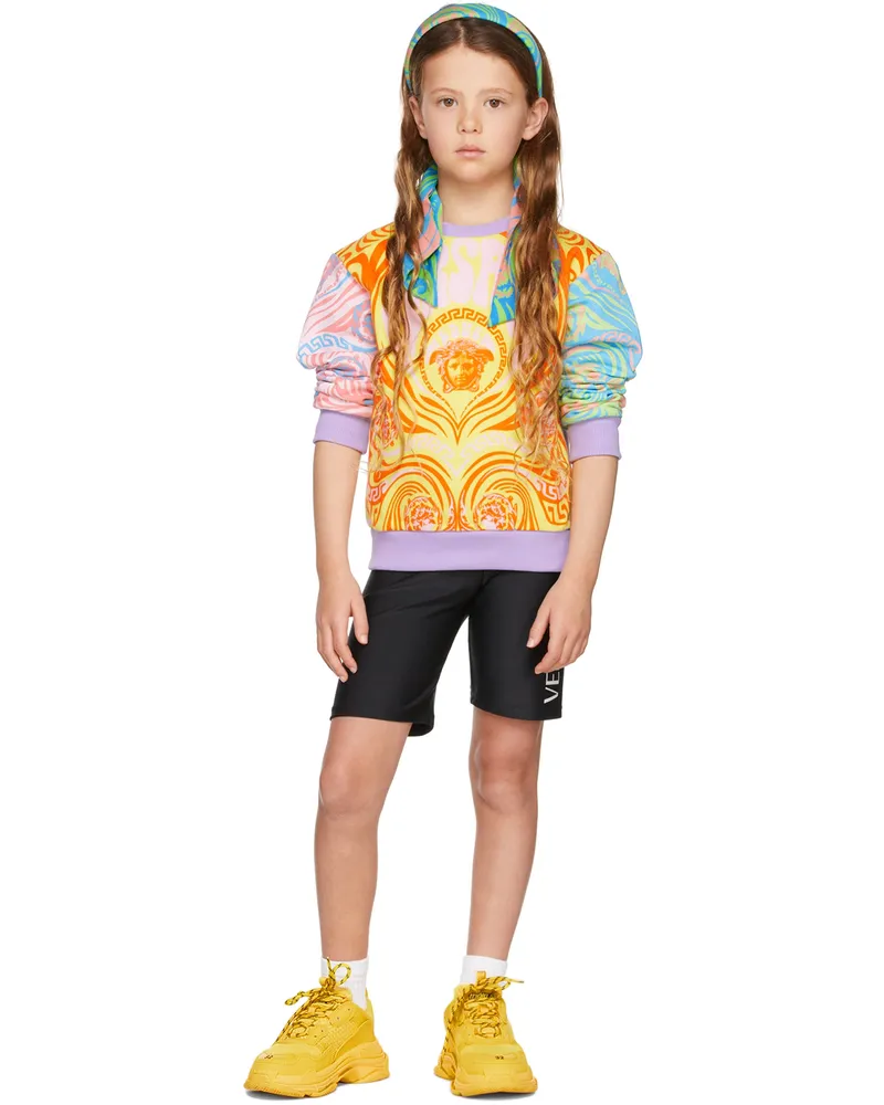 Versace Kids Black Logo Bike Shorts 2b020