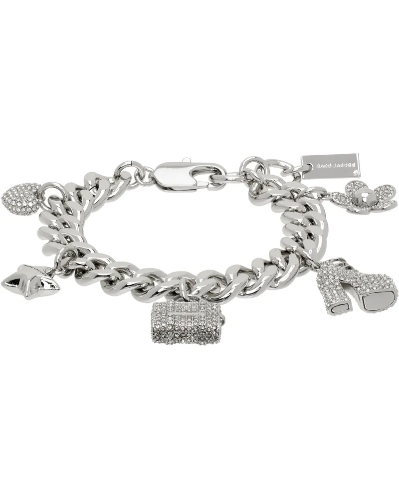 Marc Jacobs Silver 'The Pave Mini Icon Charm' Bracelet 059