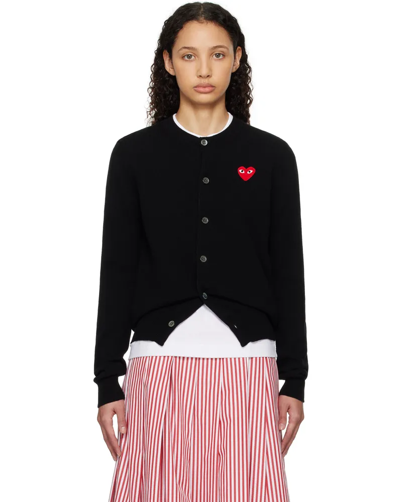 Comme des Garçons Black Red Heart Cardigan 1