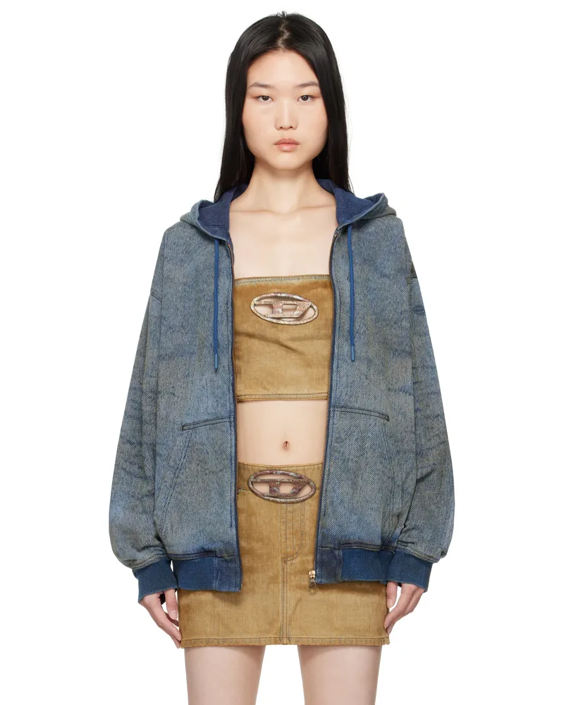 Diesel Blue D-Hari-Fsf Denim Hoodie 01