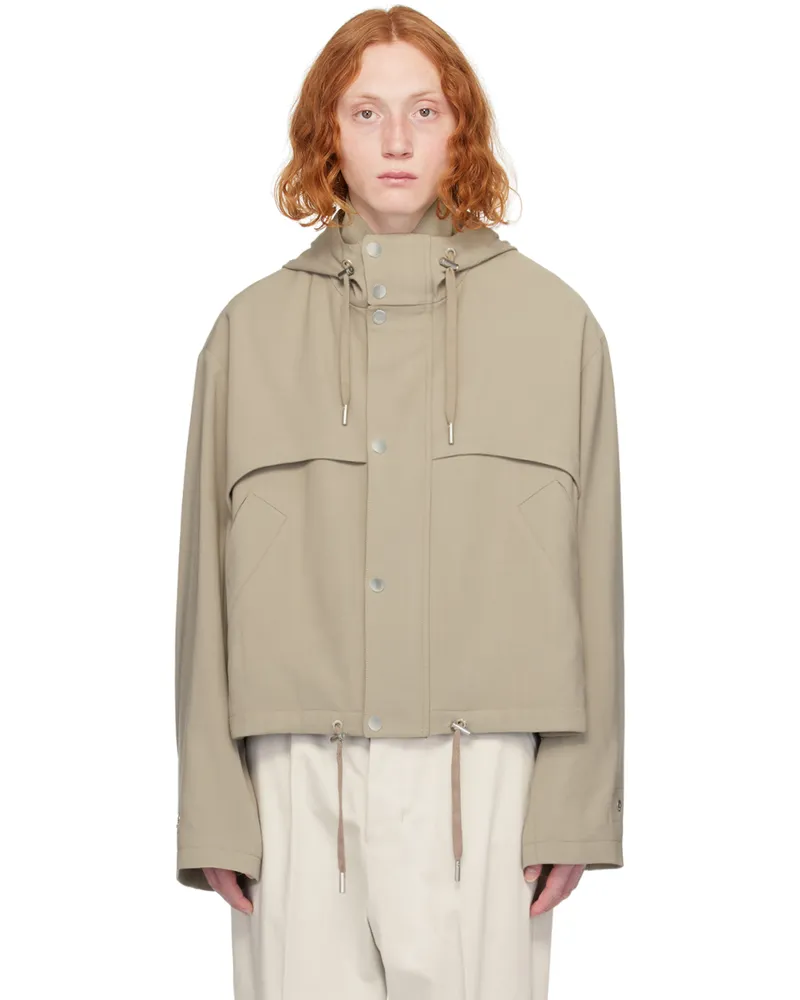 AMI Paris Taupe Drawstring Jacket Light