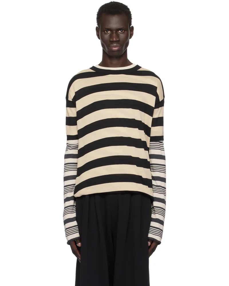 Marni Beige & Black Layered T-shirt Rgw09