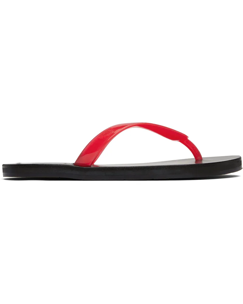 Ancient Greek Sandals Red Saionara Jelly Flip-Flops Clear