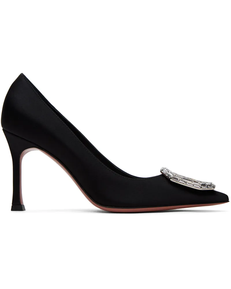 Amina Muaddi Black Camelia 90 Pumps Black