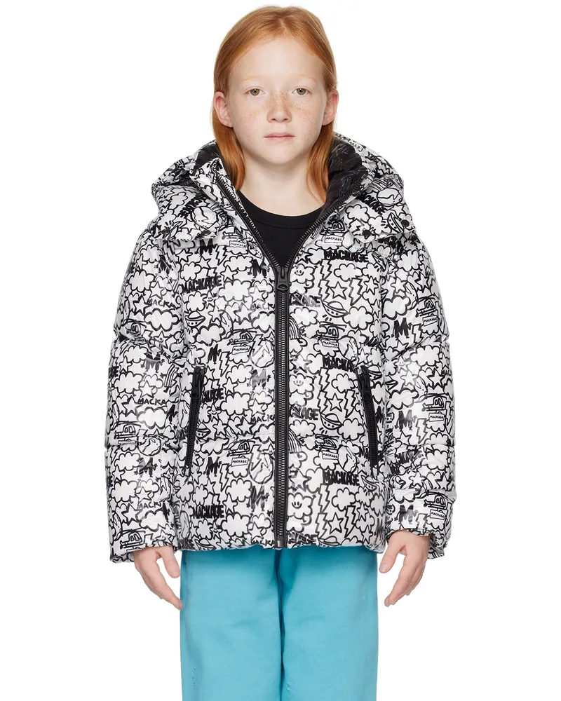 Mackage Kids White & Black Matthew Langille Edition Jesse-MLPR Down Jacket Print