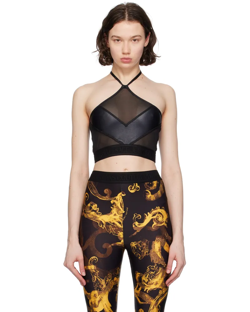 Versace Jeans Black Paneled Tank Top E899