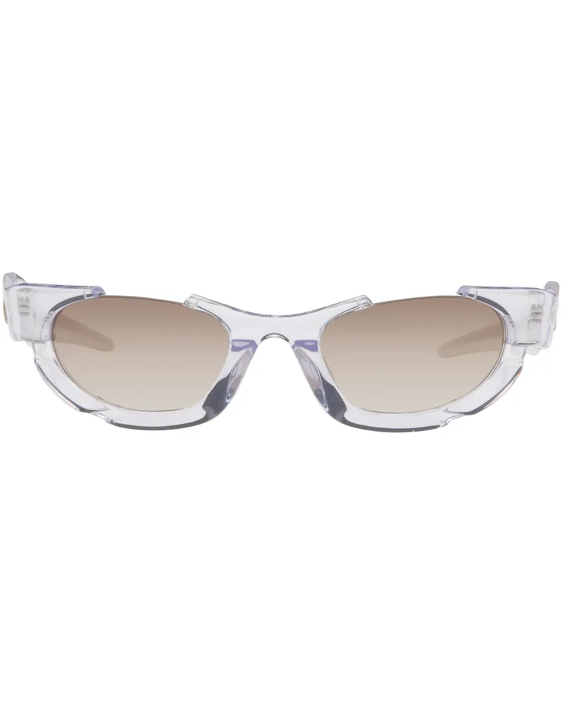 Feng Chen Wang SSENSE Exclusive Blue Liquid Sports Sunglasses Crystal