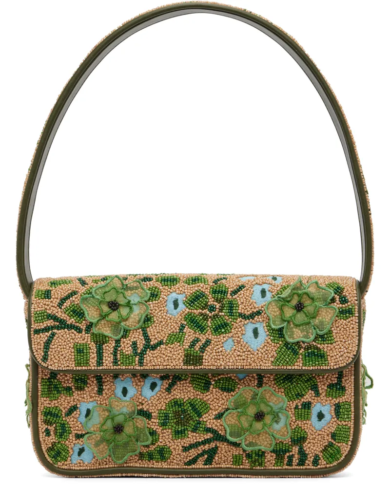 STAUD Tan Tommy Beaded Bag Msft