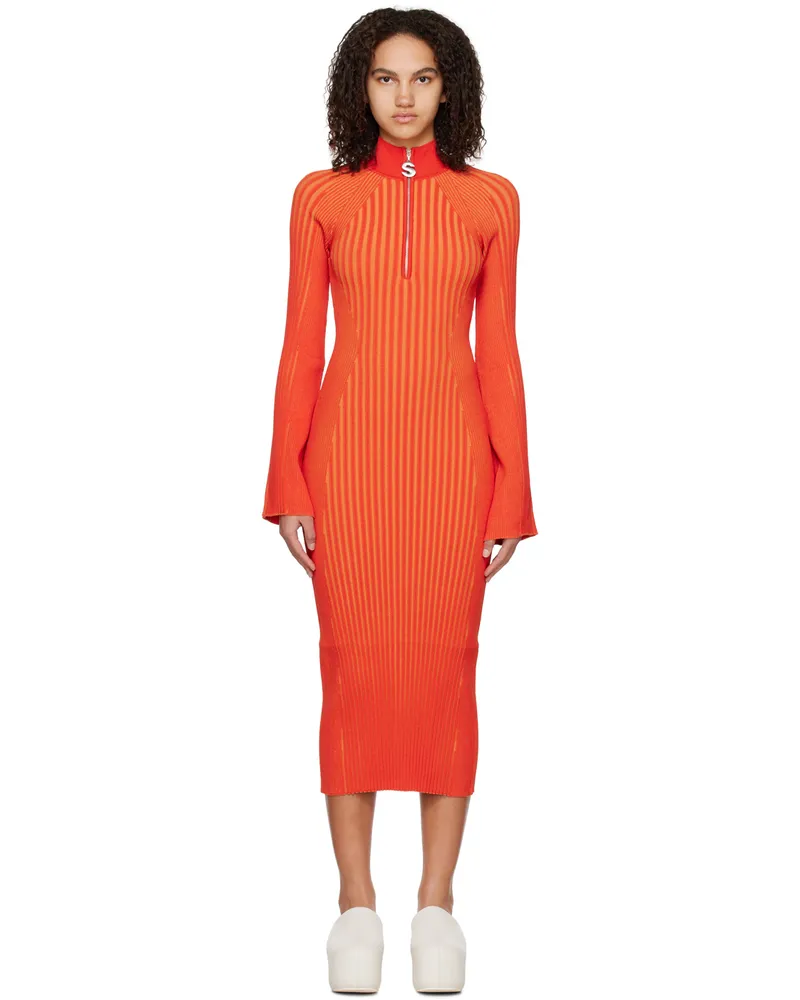 Simon Miller Orange Zumi Midi Dress Carnival