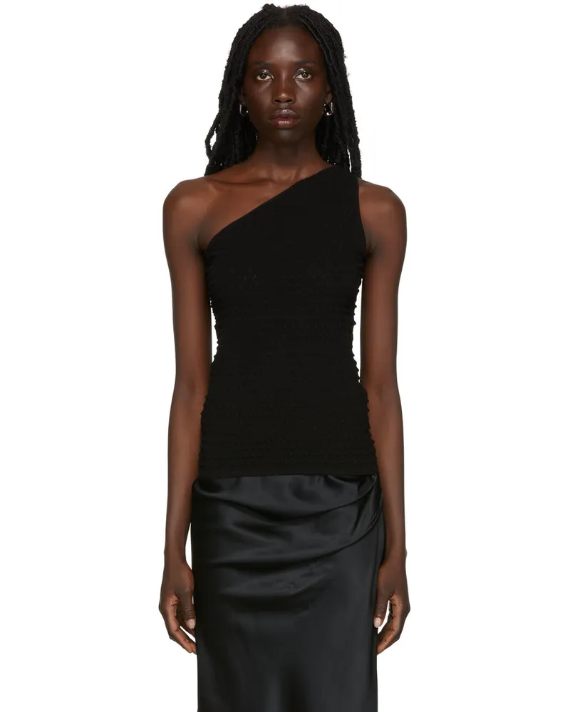 Helmut Lang Black Viscose Tank Top Black
