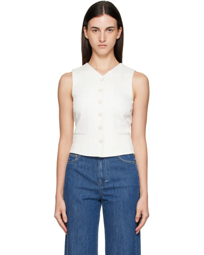 Max Mara White Mirella Vest 001