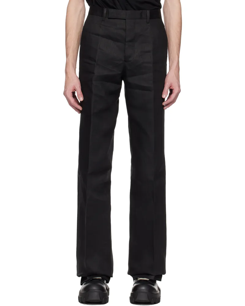 Rick Owens Black Hollywood Tailored Dietrich Trousers 09