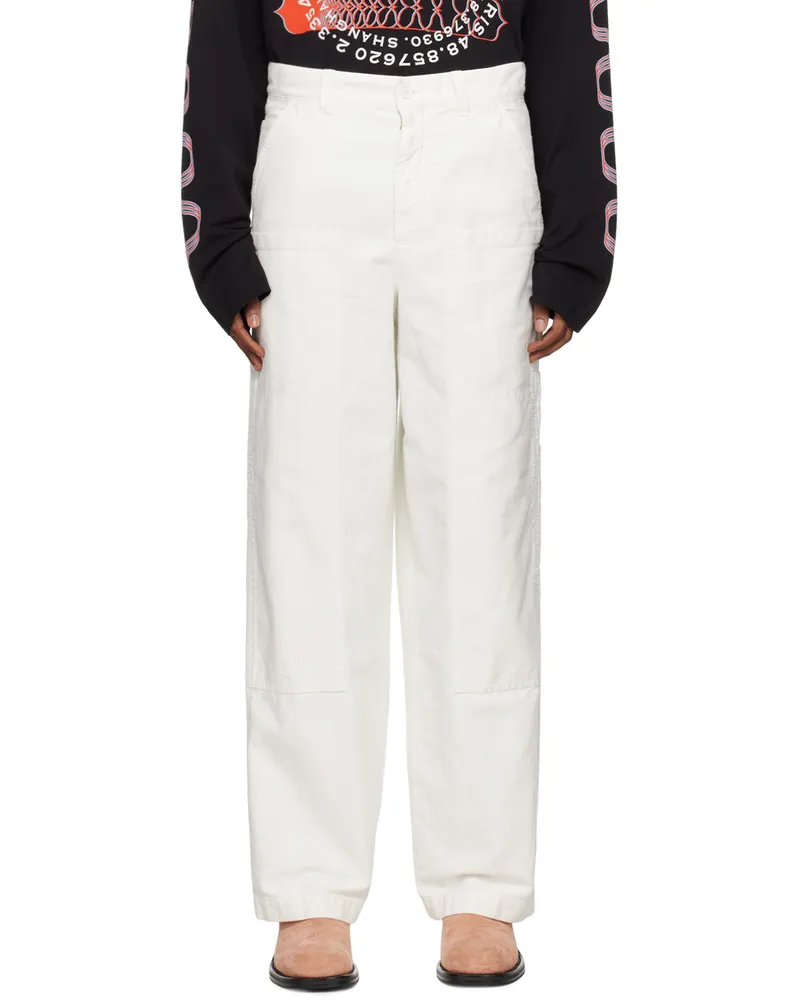 Dries van Noten Off-White Hammer Loop Cargo Pants 8