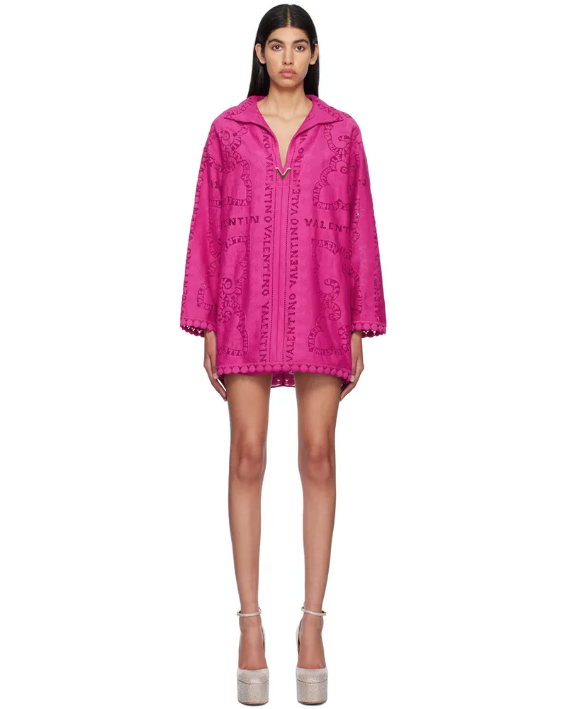 Valentino Garavani Pink Jacquard Minidress Uwt