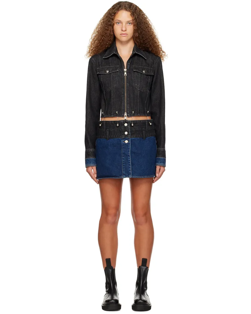 Andersson Bell Black & Blue 3-Way Denim Minidress Washed