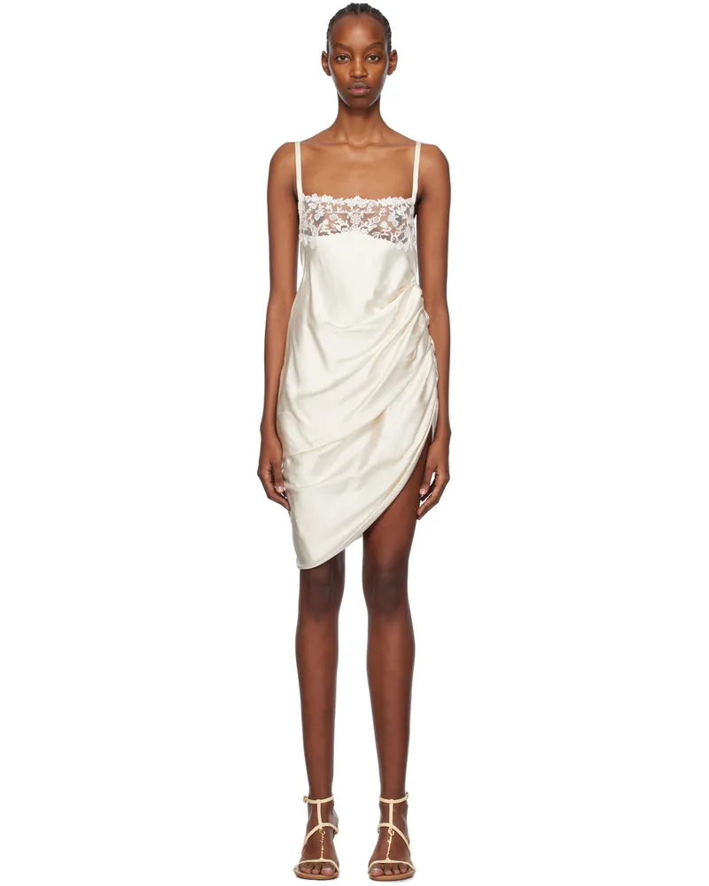 Jacquemus Off-White Les Sculptures 'La Saudade brodée' Minidress 110