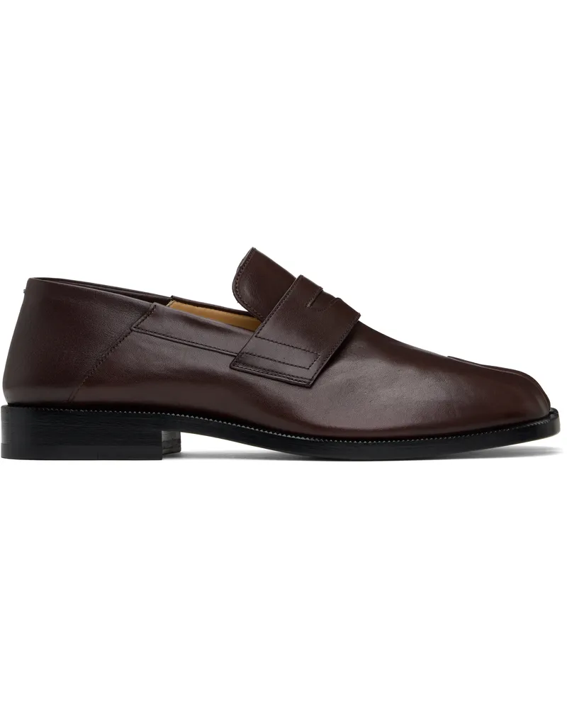 Maison Margiela Burgundy Tabi Loafers T5079