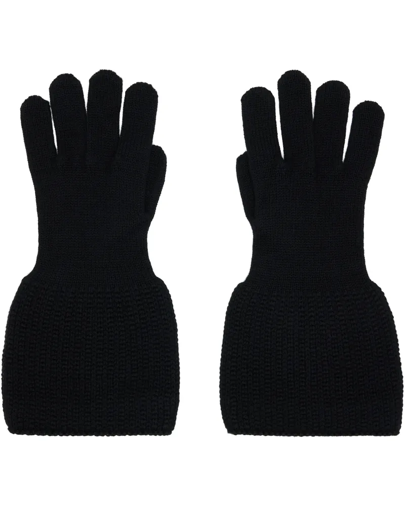 Yohji Yamamoto Black Knitted Cuffs Gloves Black