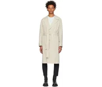 Beige Single-Breasted Trench Coat