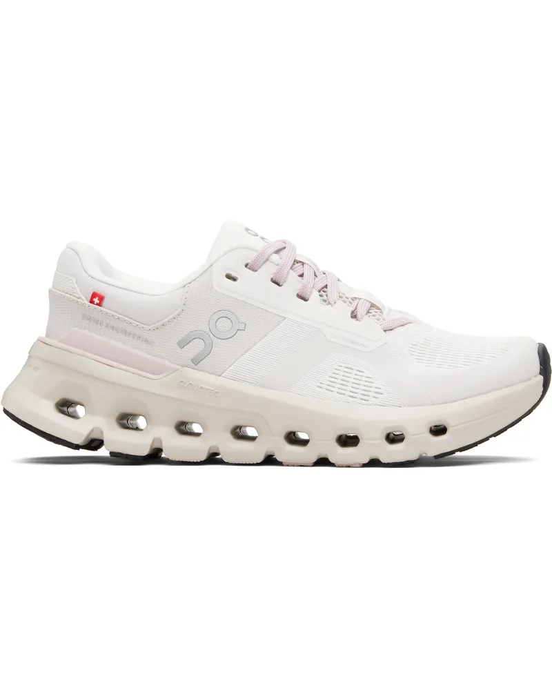 ON Off-White & Pink Cloudrunner 2 Waterproof Sneakers Silver