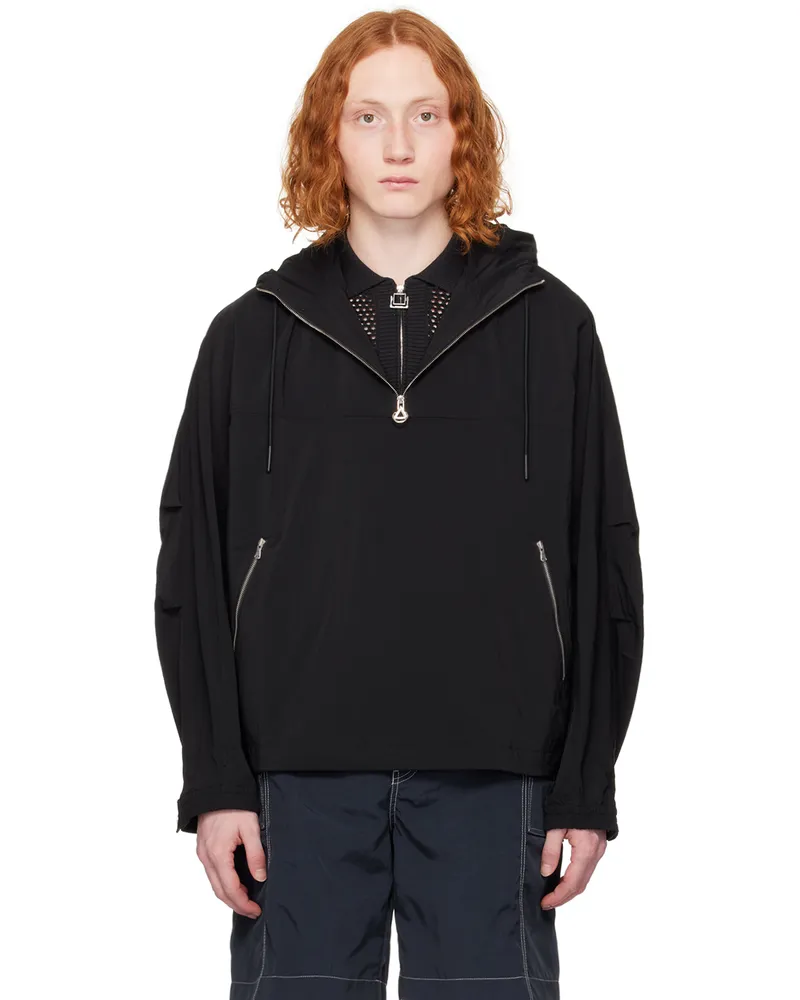SOLID HOMME Black Half-Zip Jacket 705b