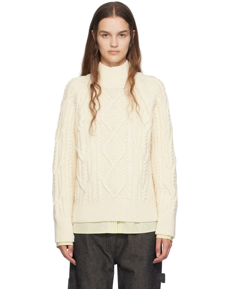 HUGO BOSS Off-White Mock Neck Sweater 118