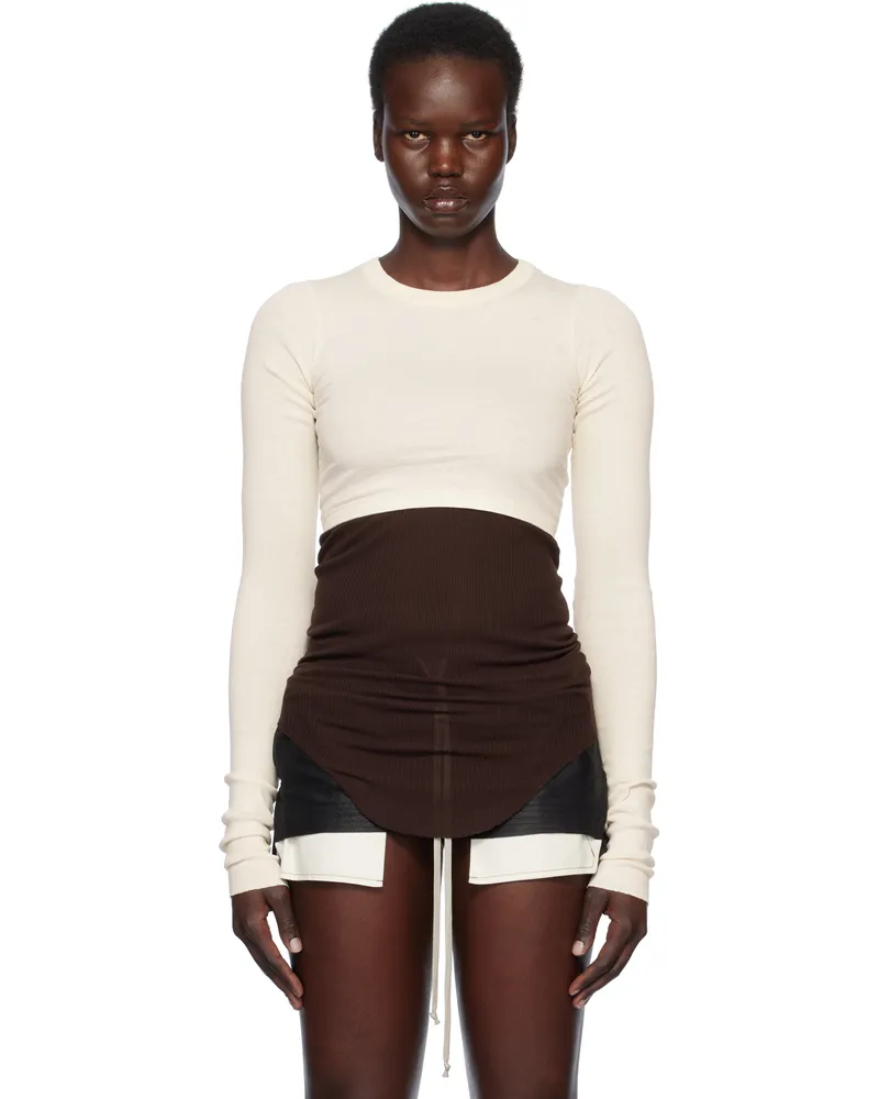 Rick Owens Off-White Hollywood Classic Cotton Jersey Crop T-shirt 21