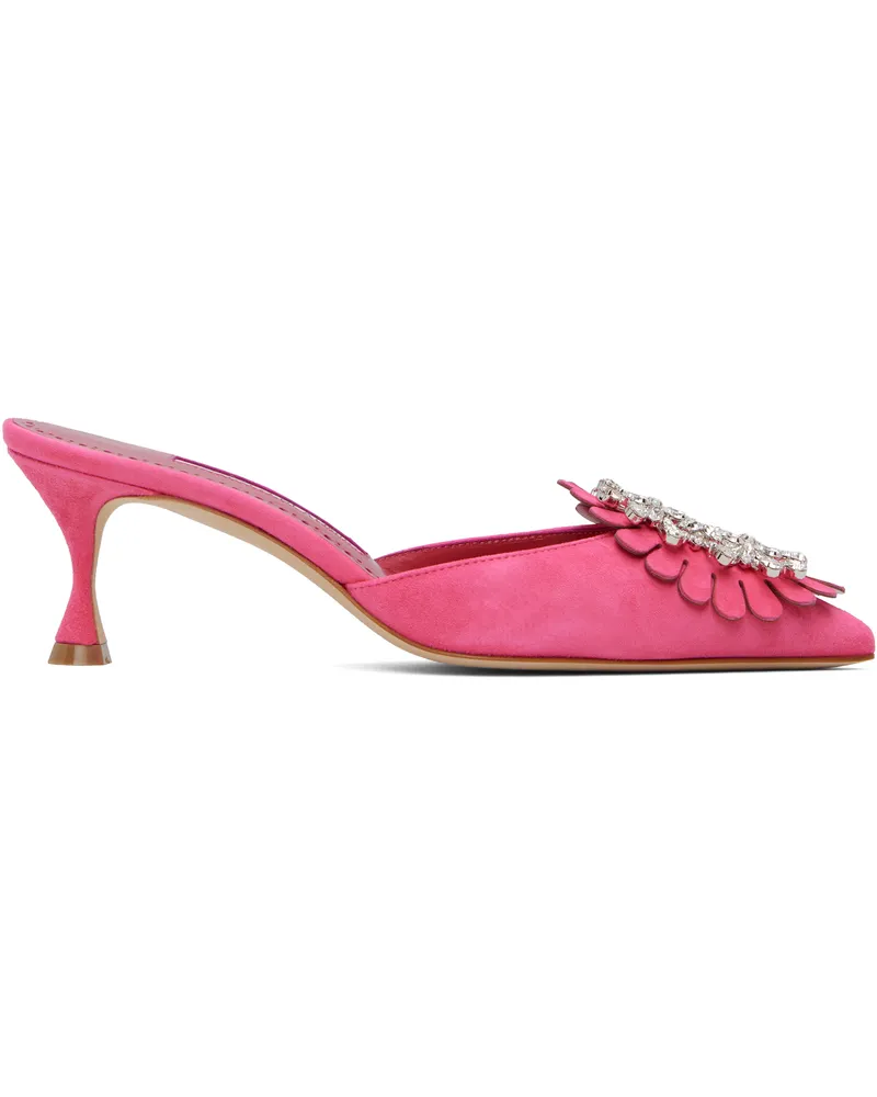 Manolo Blahnik Pink Shogmu Mules Bpnk(6724)