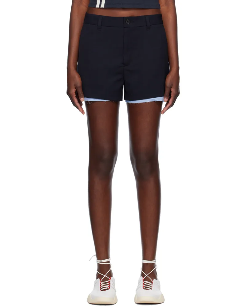 AMBUSH Navy Layered Suit Shorts 29