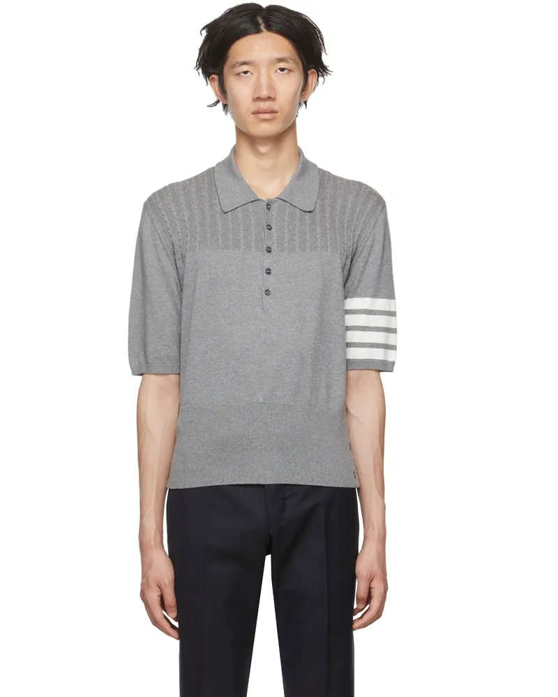 Thom Browne Gray 4-Bar Polo 055