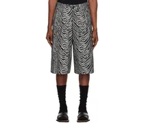 Black Tiger Denim Shorts