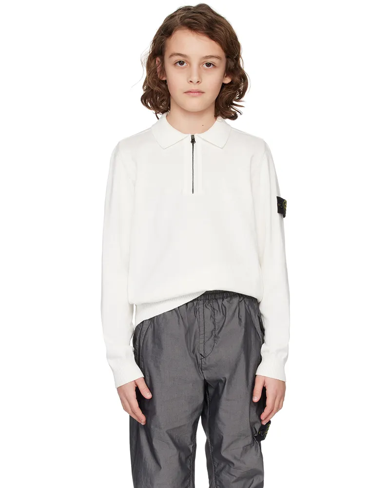 Stone Island Kids White 503B9 Polo V0001